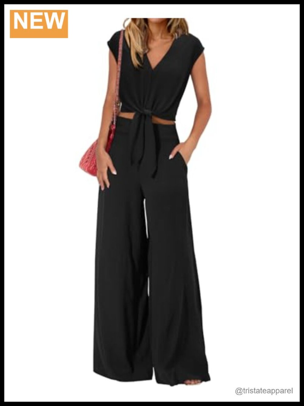 Women 2 Piece Cropped Top Wide Leg Pant Set Tracksuit Loungewear